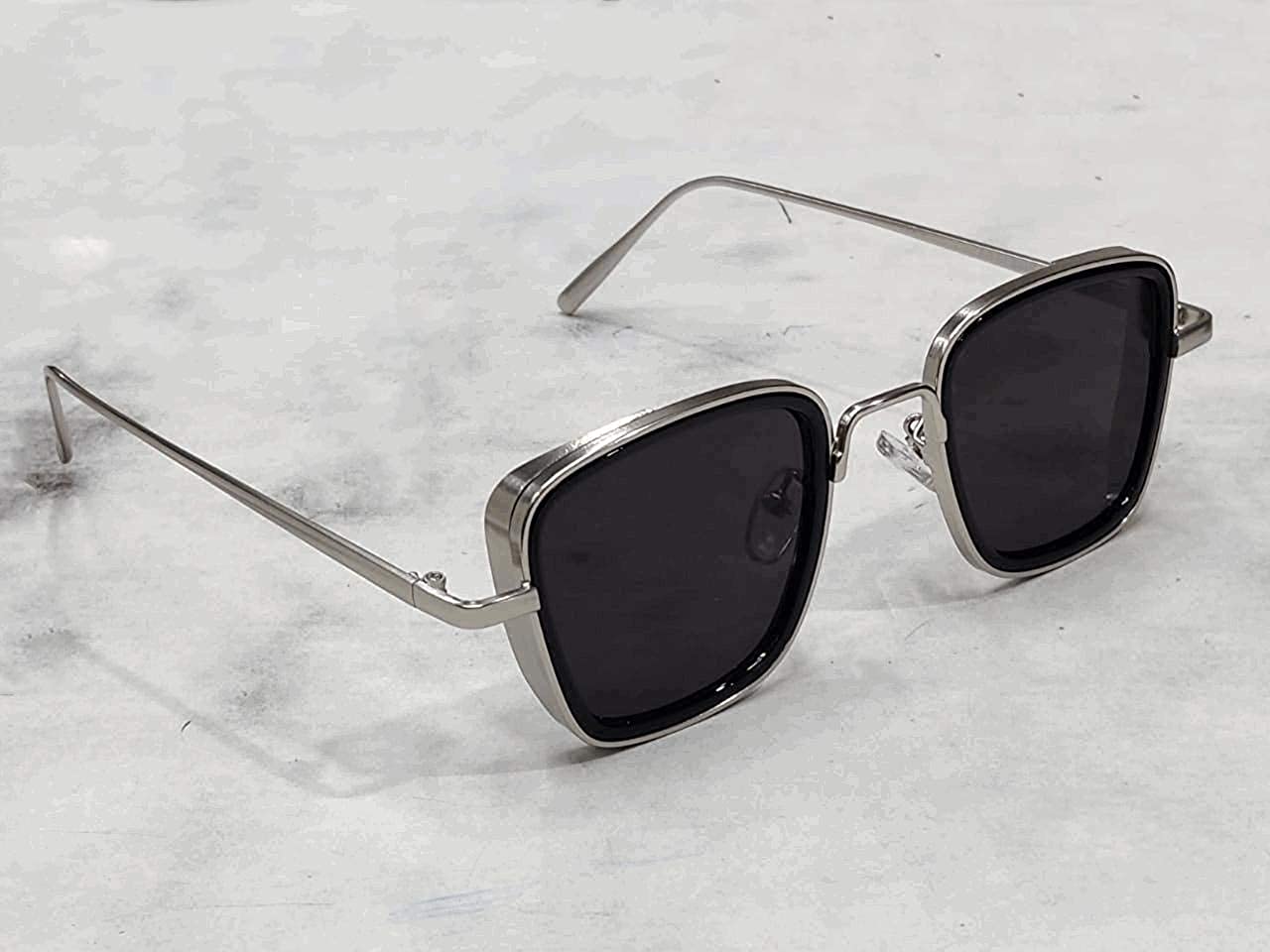 Husky Dusky Black Color Glass Men's Women's Sunglass For Man Woman Or Girl LV-864 Silver Stick Gift Sunglass