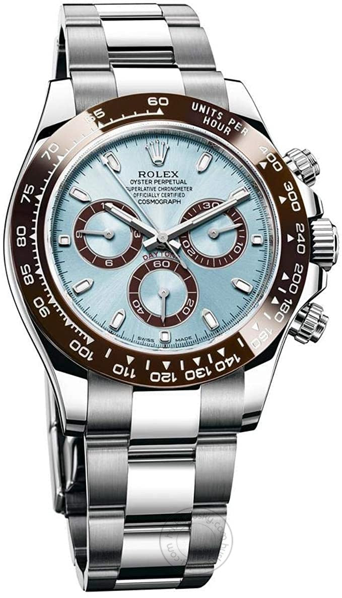 ROLEX Chronograph Daytona Quartz Silver Blue Metal Mens Watch for Man RLX-BLUE-DIAL-QTZ