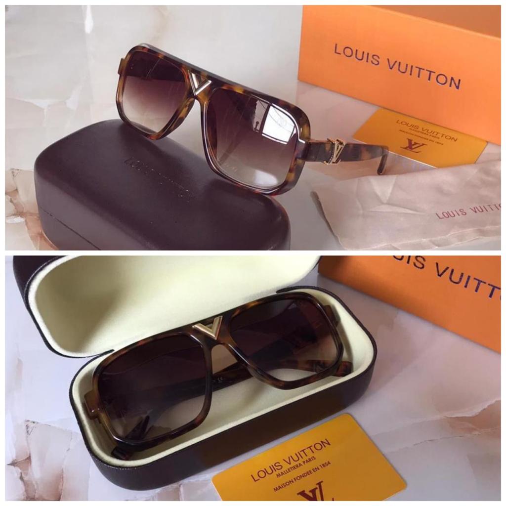 Branded Brown Glass Men's and Women's Sunglass LV-8410 Brown Big Bold Square Cheeta Frame Unisex Gift Sunglass-TIME TO PROTECT YOUR EYES AND LOOK DIFFERENT