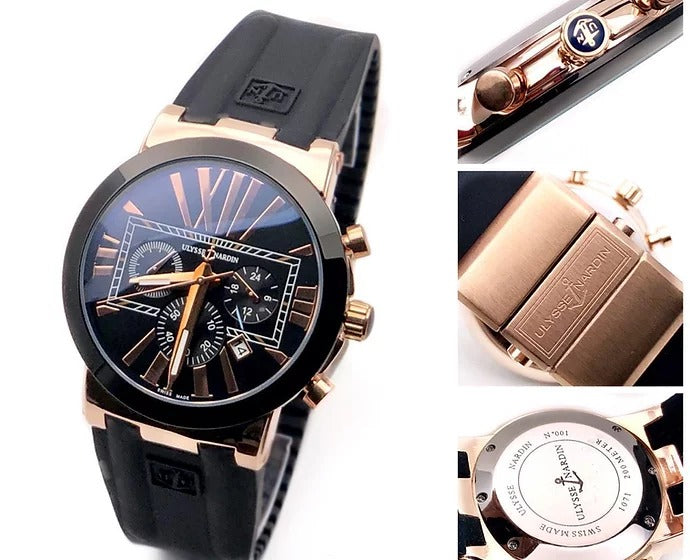Ulysse Nardin UN-3496 Silicon Chronograph Black Banded Formal