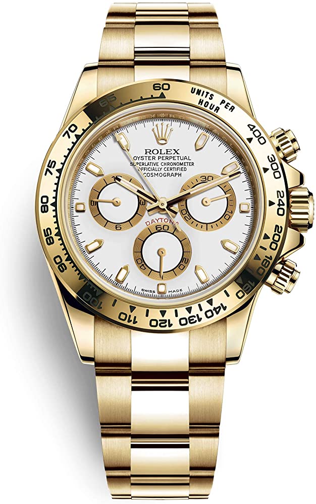 ROLEX Daytona Gold White Dial Metal Men's Watch for Man RLX-GOLD