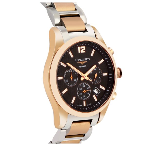 Longines Analog Chronograph Working Men's Watch With Gold & Silver Belt And Black Dial Dated Watch For Men;s LGN-L2-787