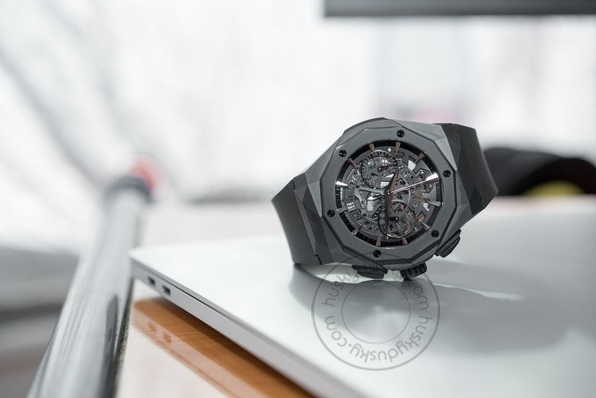 Hublot Classic Fusion Aerofusion Chronograph Orlinske All Black Rubber Strap Mens Watch HB525.OX.018.RX.ORL18