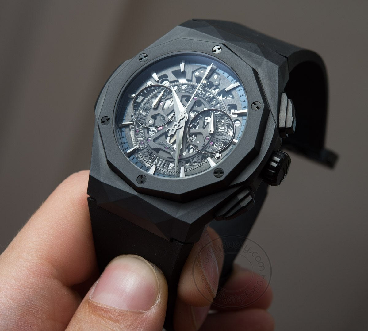Hublot Classic Fusion Aerofusion Chronograph Orlinske All Black Rubber Strap Mens Watch HB525.OX.018.RX.ORL18