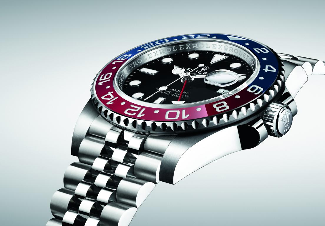 GMT-Master II Stainless Steel Black Dial Blue Bezel Oyster silver Metal Men's Watch for Man RLX-GMT-5304