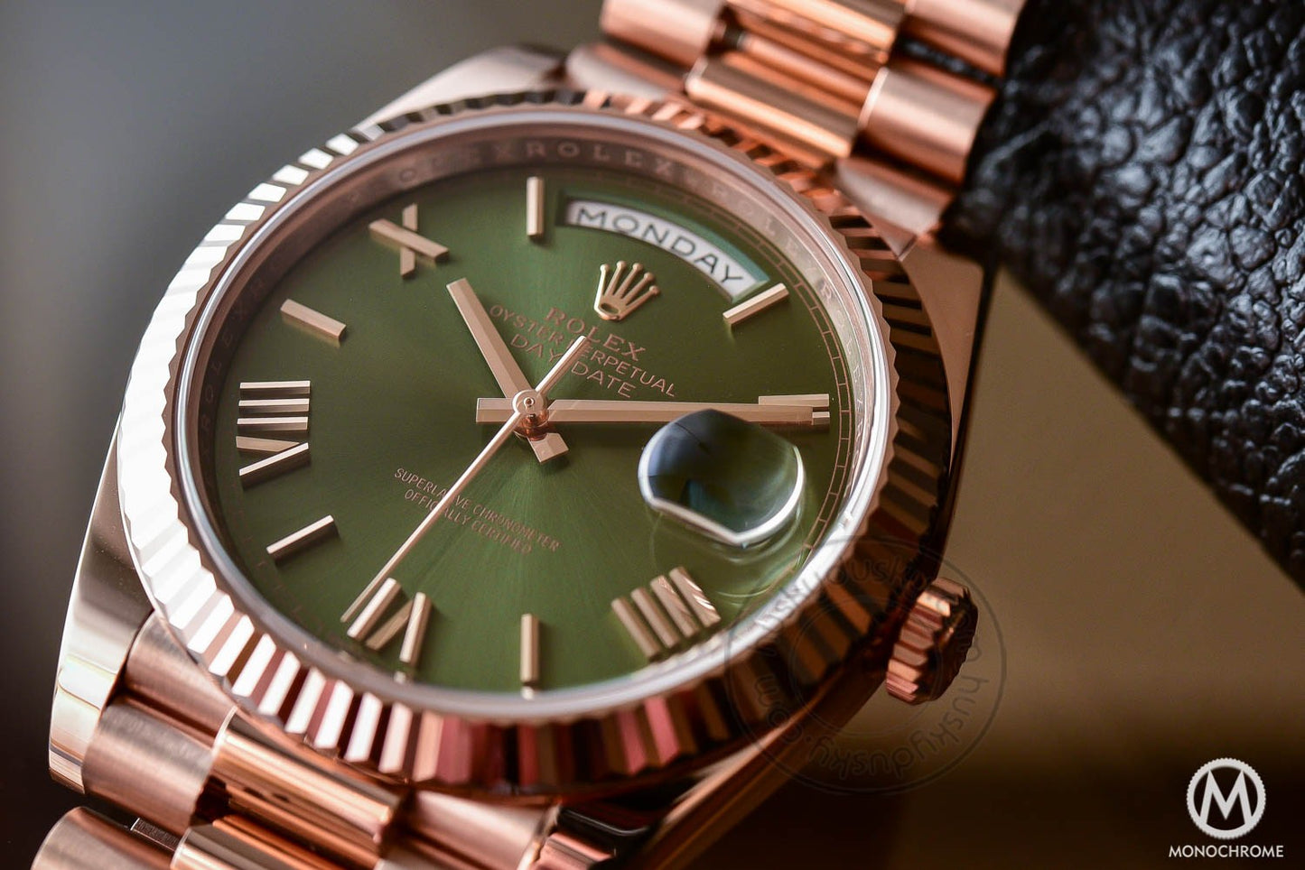 RLX Watch Oyster Perpetual Day-Date Green Dial Metal Watch for Man RLX-OYSTER