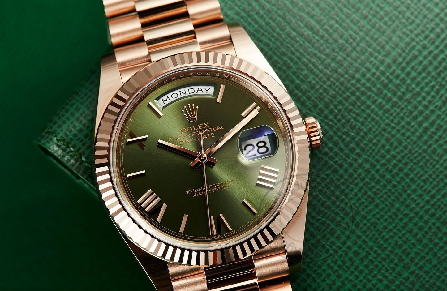 RLX Watch Oyster Perpetual Day-Date Green Dial Metal Watch for Man RLX-OYSTER