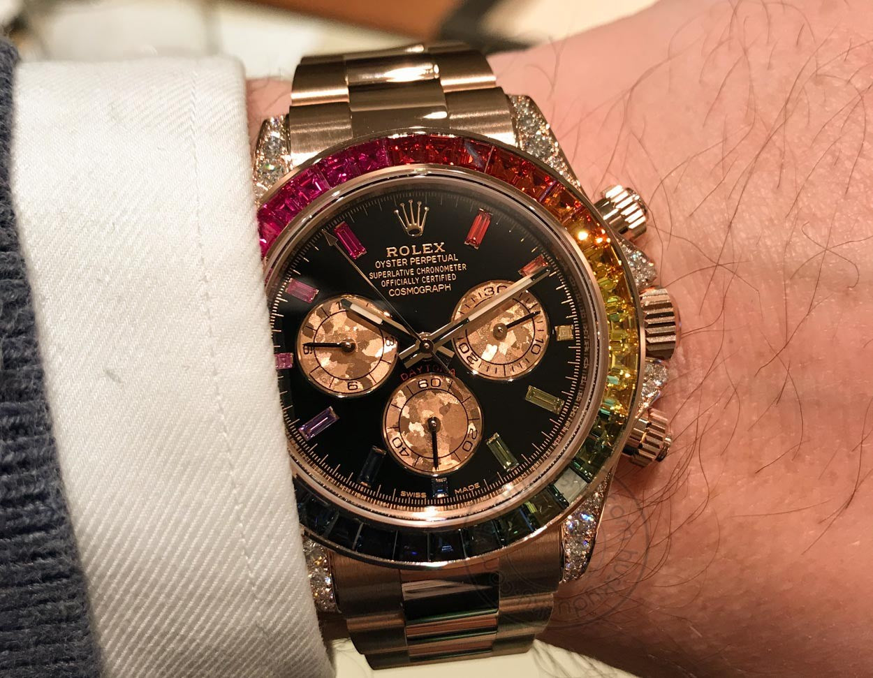 RLX Watch Rainbow Diamond Gold Metal Men's Watch RLX-Rainbow