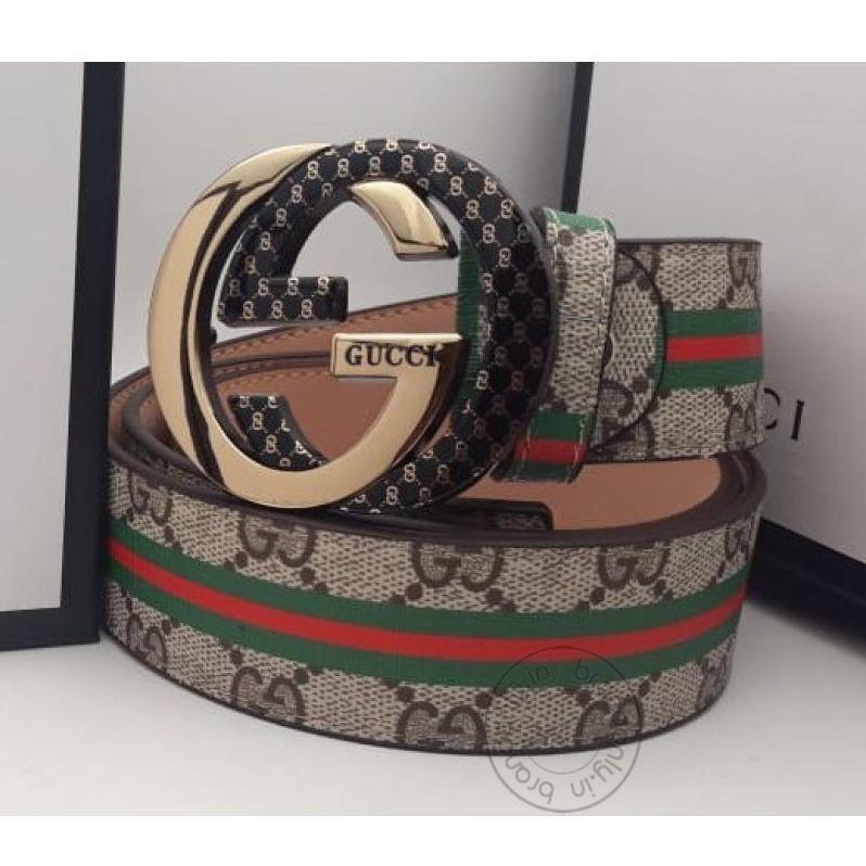 Gucci Multi Color RedLeather Men's Women's GC-GBM-01 Waist Belt for Man Woman or Girl Gold Black Circle GG Buckle Gift Belt