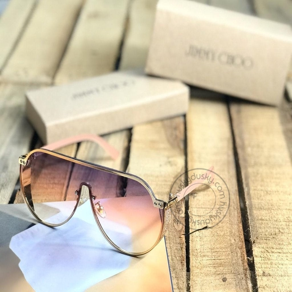 Jimmy Choo Transparent Multi Color Glass Men's Women's Sunglass For Man Woman or Girl JC-123 Pink Plastic Stick Sunglass