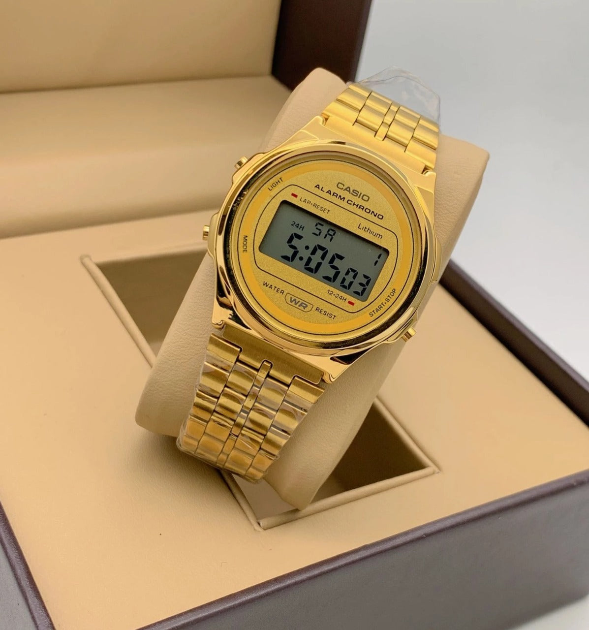 Casio Vintage Digital Men's Watch Casio A171WEG-9AEF Watch alarm timer light Gold stainless steel Strap- Best Gift Unisex young watch