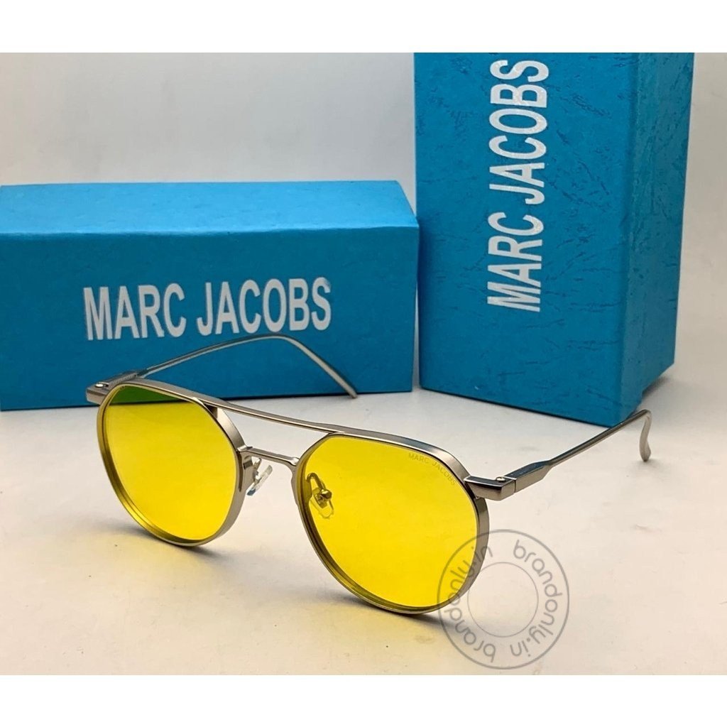Marc Jacobs Branded yellow Glass Men's Sunglass For Man MJ-63 Silver Stick Gift Sunglass