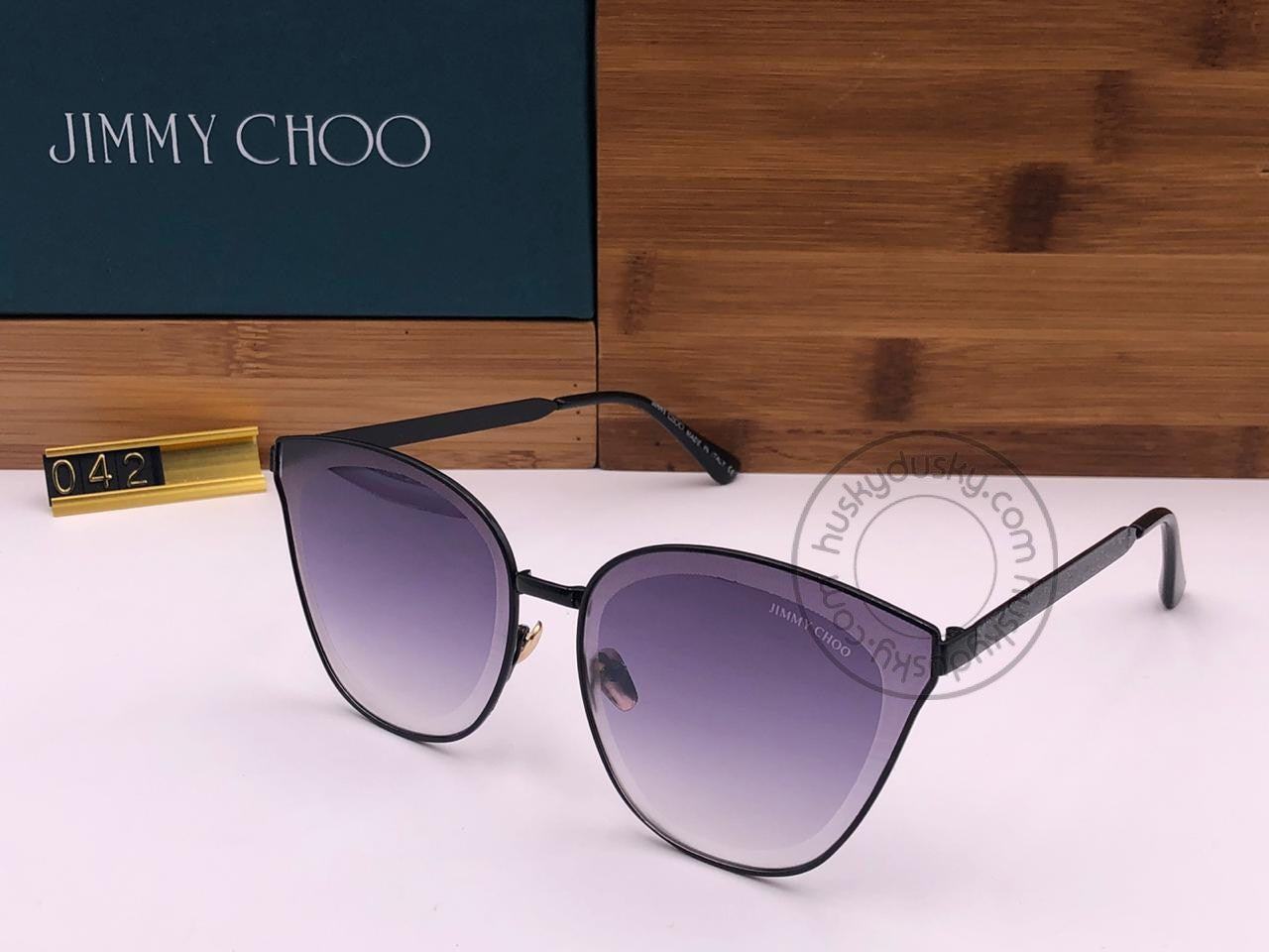 Jimmy Choo Branded Purple Glass Men's Women's Sunglass For Man Woman or Girl JC-650 Black Stick Frame Gift Sunglass