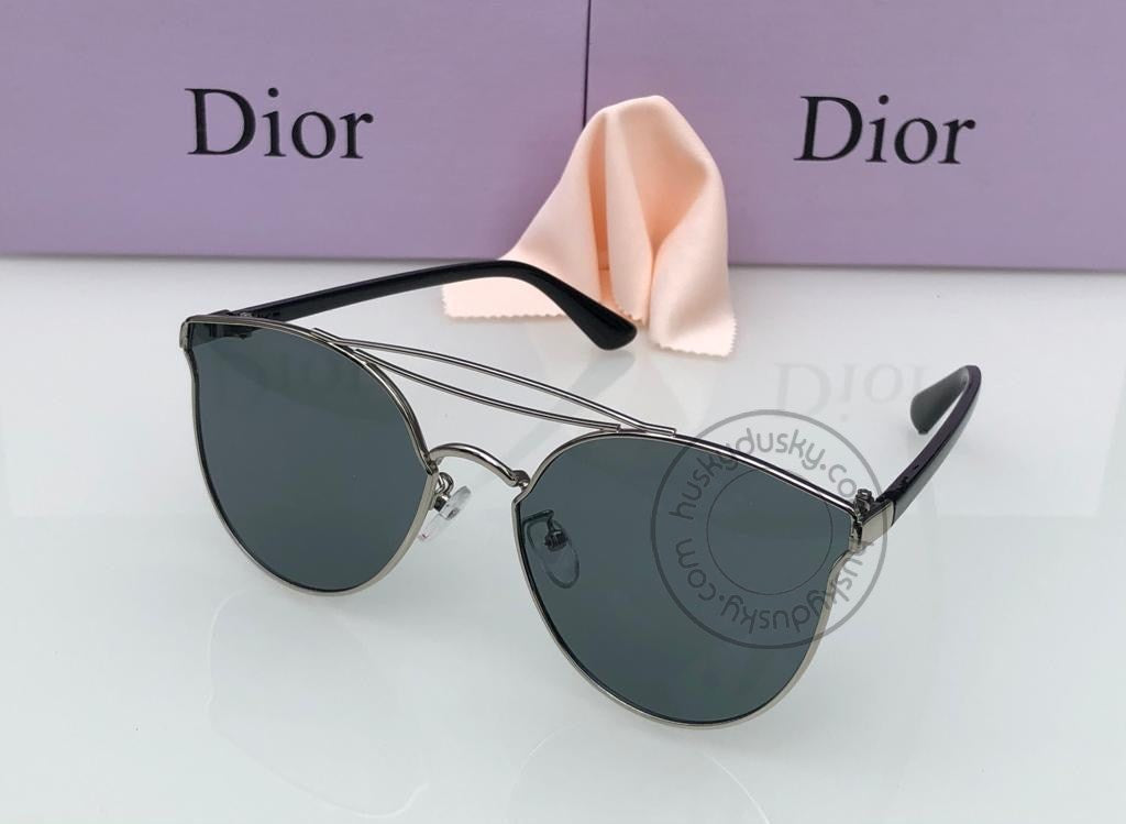 New Grey Black Color Glass Women's Sunglass for Woman or Girl DR-353 Black Stick Frame Gift Sunglass