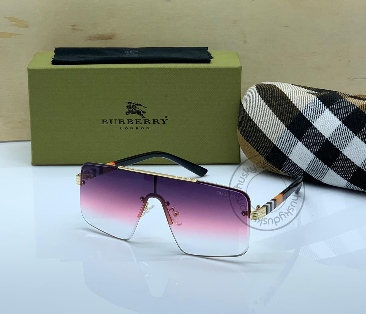 Burberry Branded Multi Color Glass Men's Sunglass For Man BB-80 Square Transparent Frame Sunglass Gift