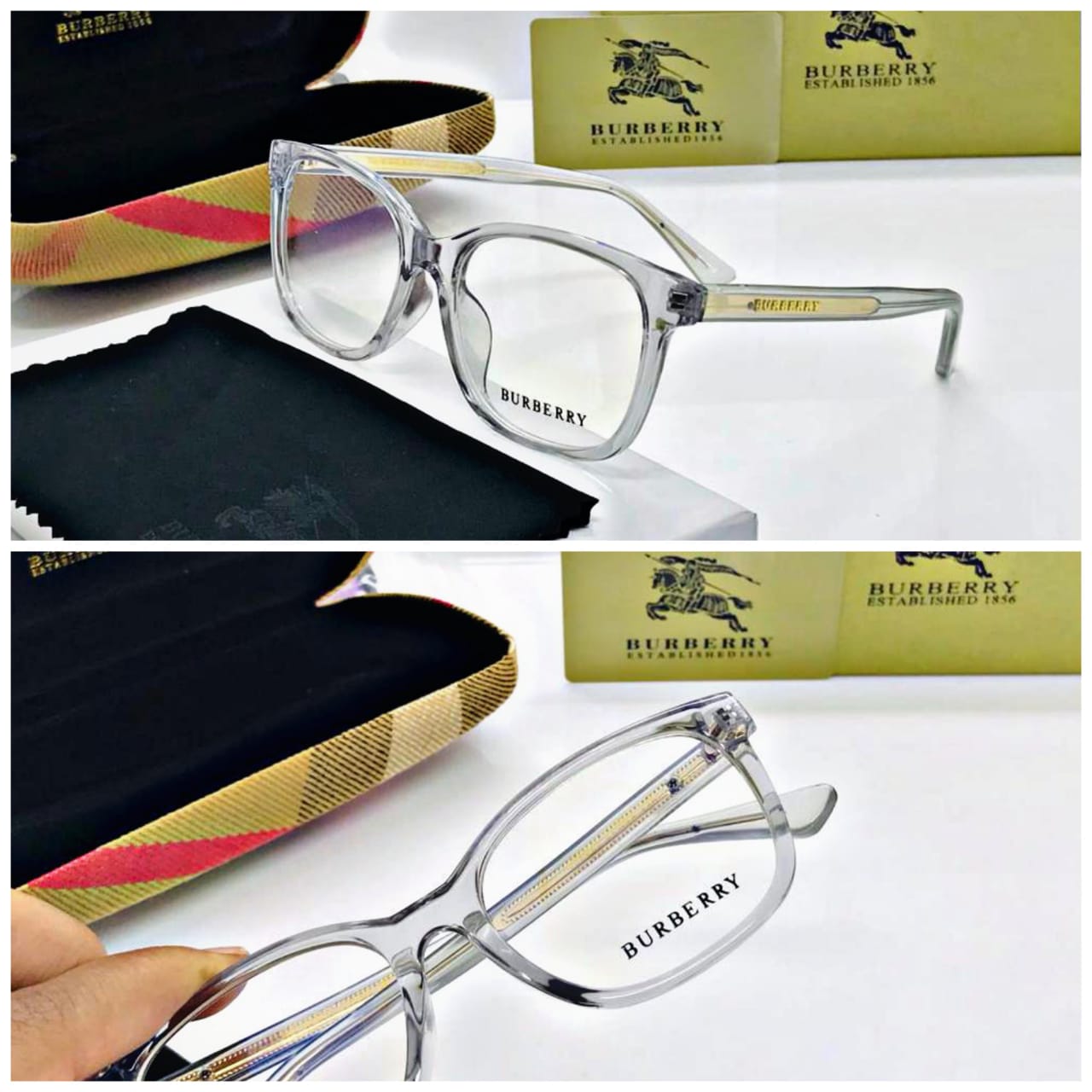 Branded Transparent Glass With Transparent Yellow Stick Women's Or Men's Sunglass For All Br-56439N14 Square Frame Sunglass- Best Casual Use Unisex Sunglasses