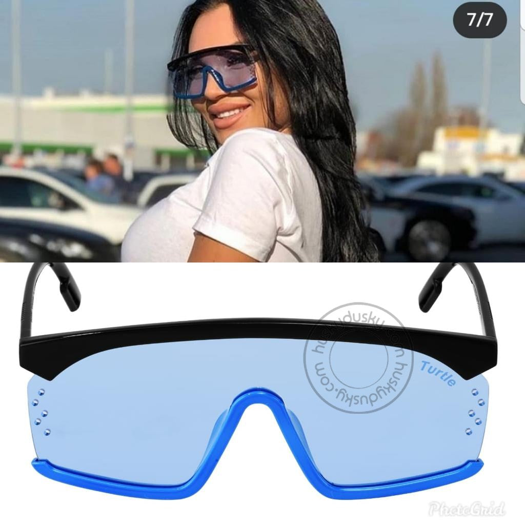 Turtle Blue Glass Man's Women's Sunglass for Man Woman or Girl TT-00 Black Frame Gift Sunglass