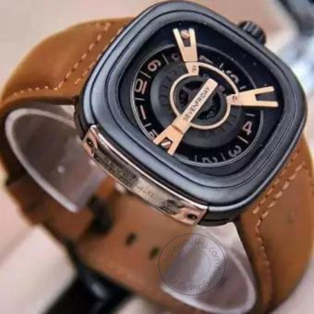 7 Seven Friday Sf-Br894 Men's Watch for Men Brown Square Dial Best Gift Sevenfriday