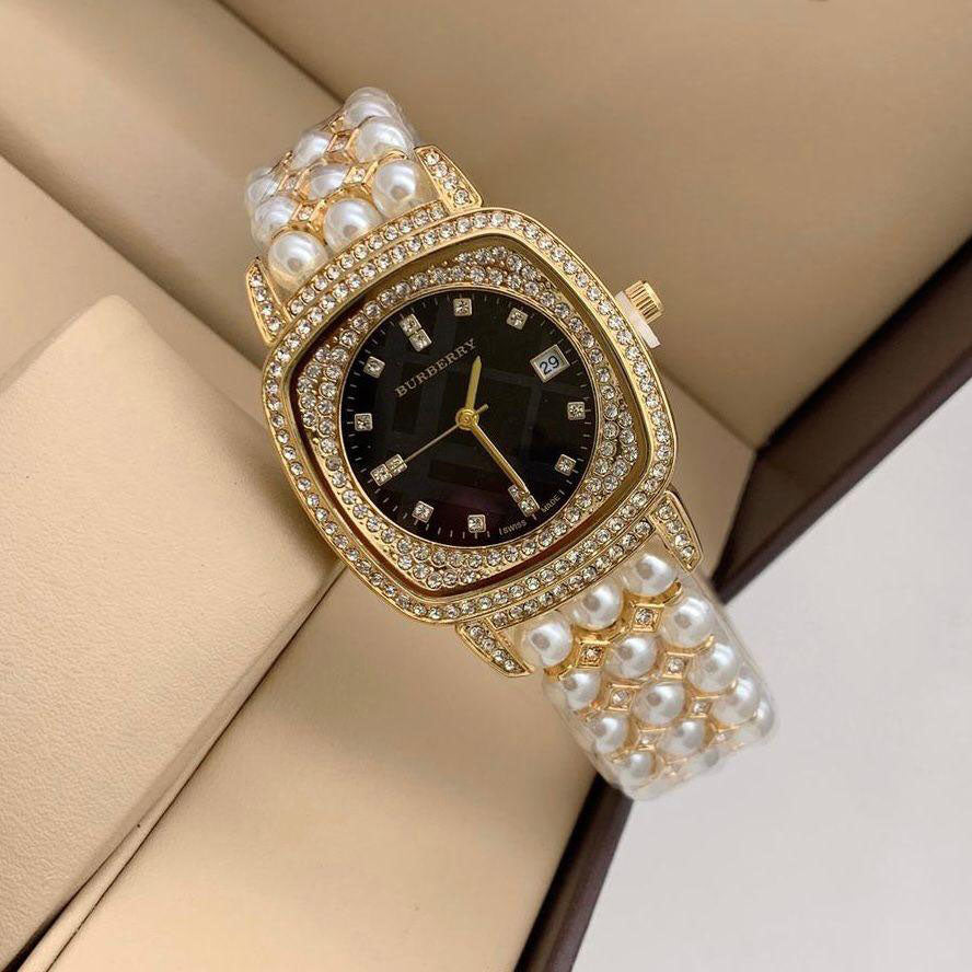 BB Premium Quality Women's Watch BB-9044 Heritage Black Diamand Dial And Case With Dated Swiss Rare 38mm Women Wrist Braclet Watch- Best Watch Ever For Women Or Girls