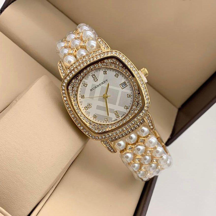 BB Premium Quality Women's Watch BB-9045 Heritage White Diamond Dial And Case With Dated Swiss Rare 38mm Women Wrist Bracelet Watch- Best Watch Ever For Women Or Girls