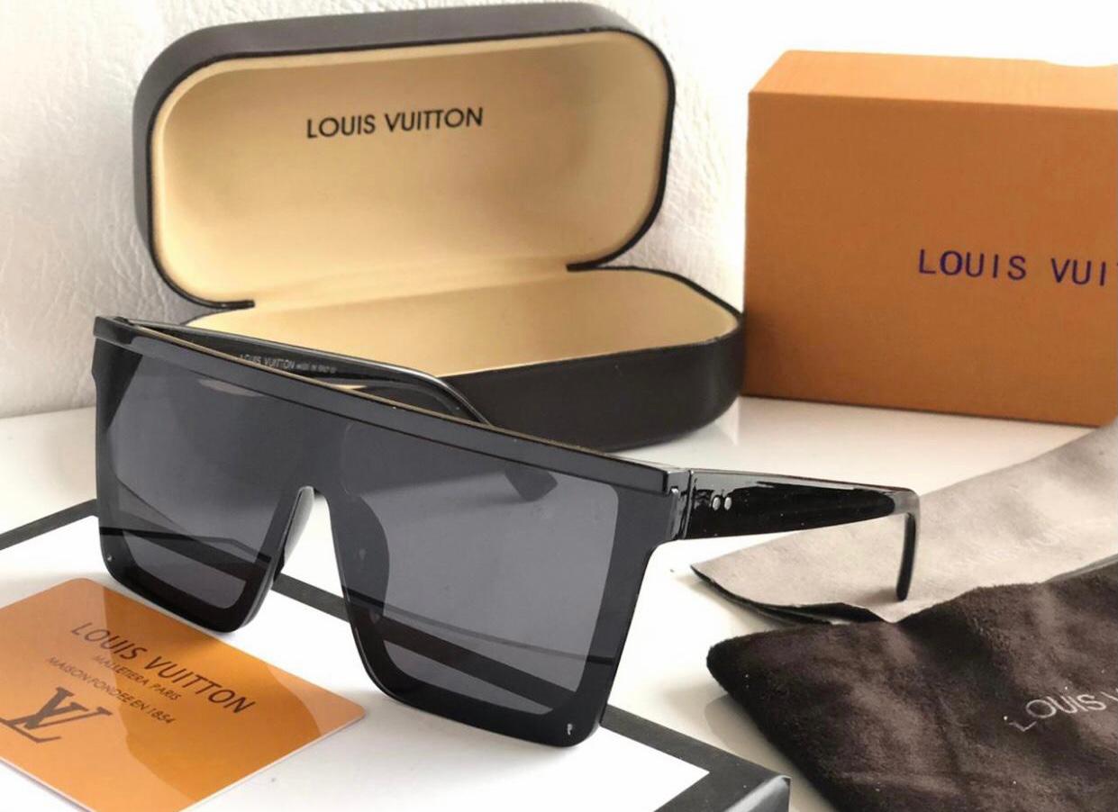 Branded Black Glass Men's and Women's Sunglass for Man and Woman or Girls LV-8569 Black Frame Unisex Gift Sunglass