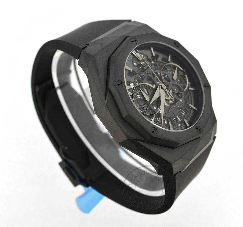 Hublot Classic Fusion Aerofusion Chronograph Orlinske All Black Rubber Strap Mens Watch HB525.OX.018.RX.ORL18