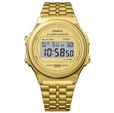 Casio Vintage Digital Men's Watch Casio A171WEG-9AEF Watch alarm timer light Gold stainless steel Strap- Best Gift Unisex young watch