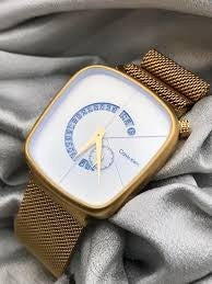 Calvin Klein CK Magnetic Clasp Gold White Dial Men's CK-GW Watch for Man or Woman Metal