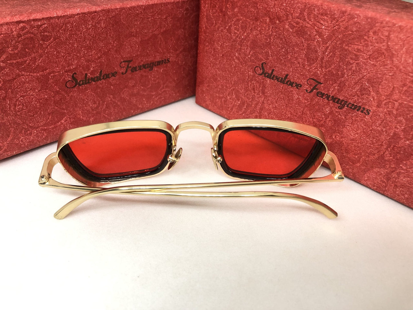 Louis Vuitton Kabir Singh Branded Red Len's Sunglass For eyewear Men's Women's Or Girl's Sunglass With Red Golden Trending sunglass LV-1408- Unisex Sunglass