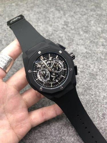 Hublot Classic Fusion Aerofusion Chronograph Orlinske All Black Rubber Strap Mens Watch HB525.OX.018.RX.ORL18