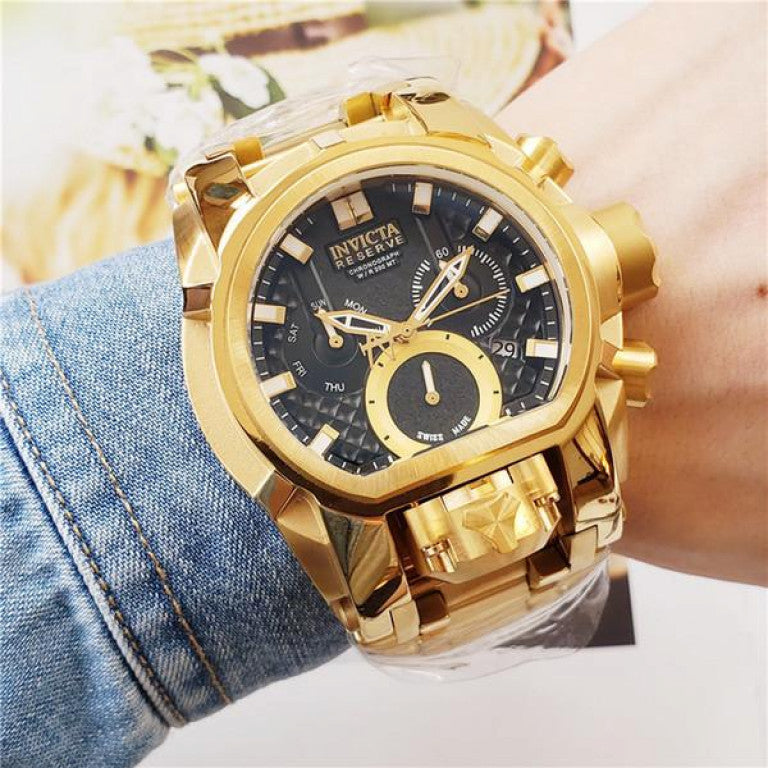 Invicta Reserve Mens 52Mm Bolt Zeus Magnum Swiss Quartz Dual Movement Iridescent Men's Watch INC-25210