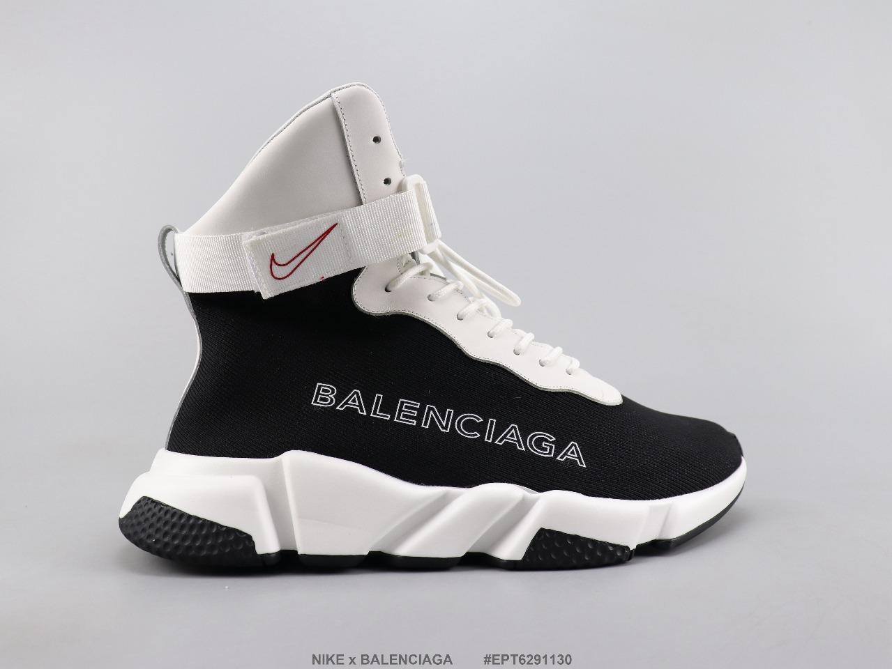 Nike Air Balenciaga High Top White Black Shoe Balenciaga Speed Train Stylebrewed