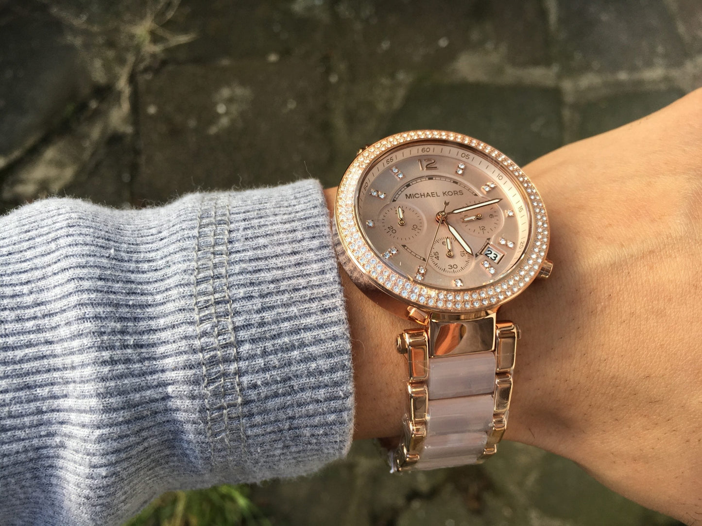 MK Rose Gold Dial Women's Watch For Girl Or Woman Mk5896 Two-Tone Strap Best Gift Watch