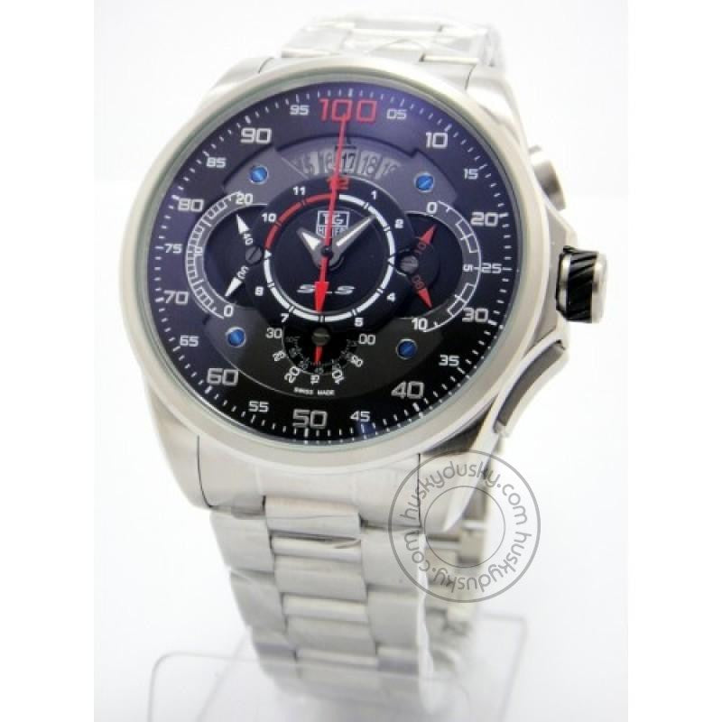Tag Heuer Mercedes Benz SLS 100 Diagno Black Dial Silver Metal Chronograph Mens Watch for Man - Gift
