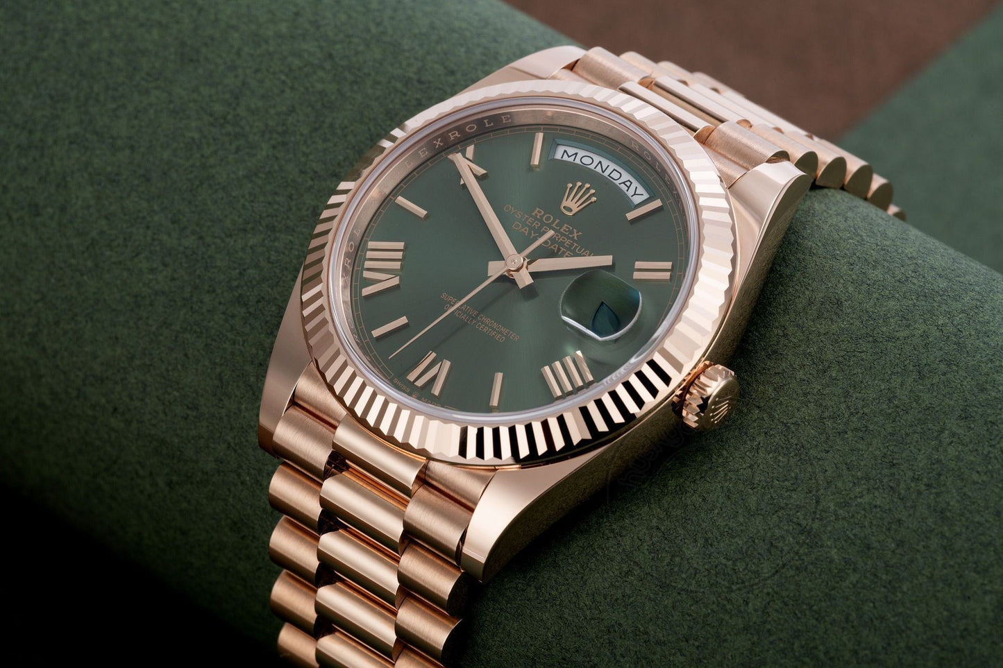 RLX Watch Oyster Perpetual Day-Date Green Dial Metal Watch for Man RLX-OYSTER