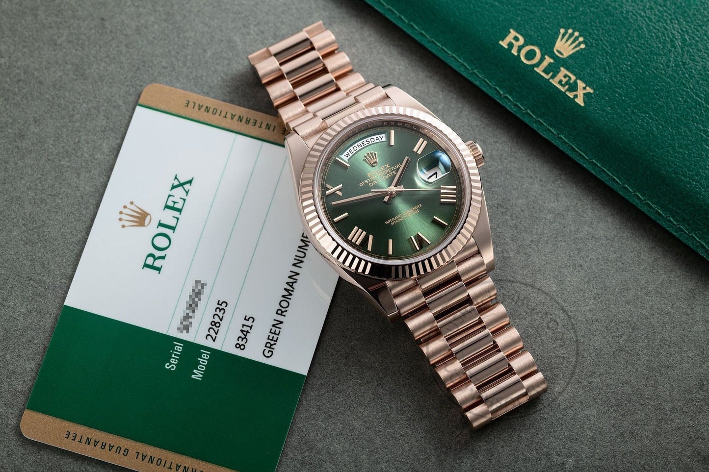 RLX Watch Oyster Perpetual Day-Date Green Dial Metal Watch for Man RLX-OYSTER