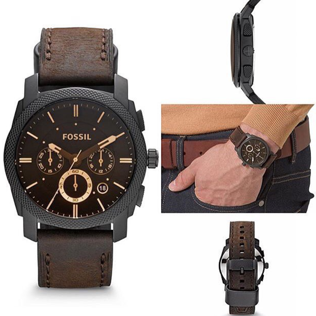 Fossil Machine Chronograph Brown Dial Men's Watch, Formal & Casual Look- FS4656