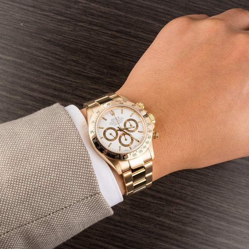 ROLEX Daytona Gold White Dial Metal Men's Watch for Man RLX-GOLD