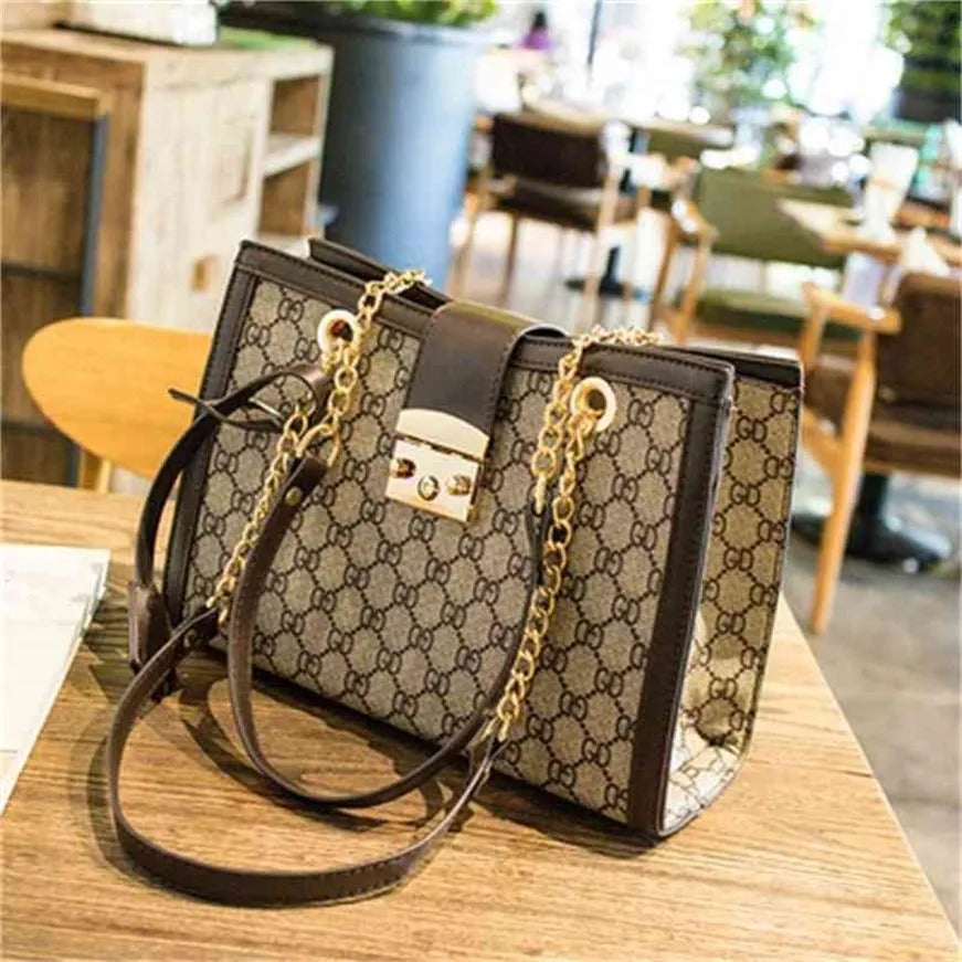 Gucci Trending Tote GG Coated Bag For Women’s Or Girls- Best For Travelling And Outdoor Party bag GC-7985-WBG