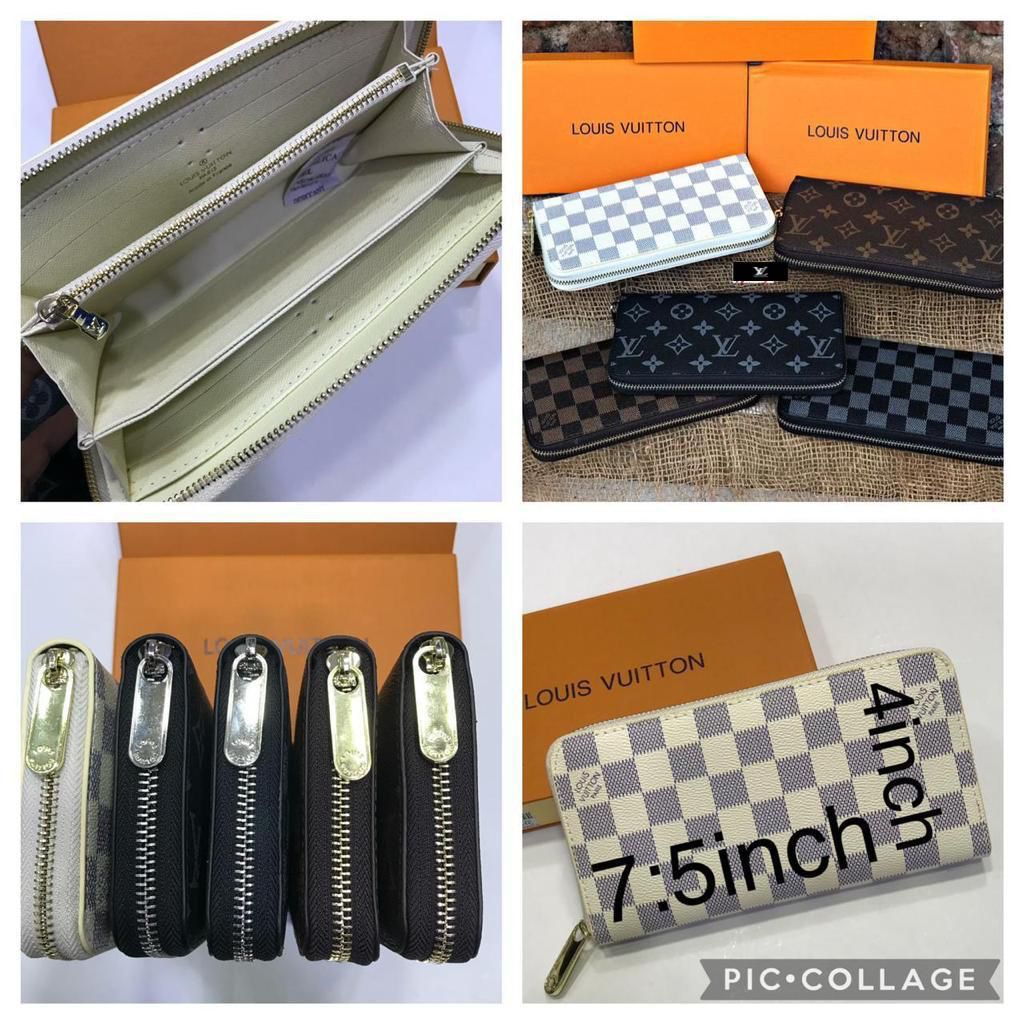 Louis Vuitton Premium Quality Women's Wallet Authentic Black and Blue Color With Brand Box Women's Or Girls Iconic Zip wallet - Classy Look And Best Quality Wallet LV-B05