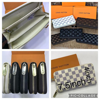 Louis Vuitton Premium Quality Women's Wallet Authentic Black and Blue Color With Brand Box Women's Or Girls Iconic Zip wallet - Classy Look And Best Quality Wallet LV-B05