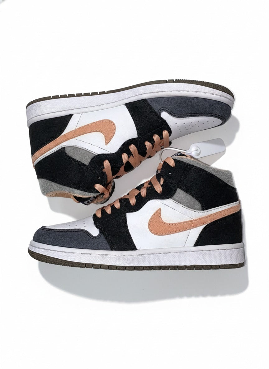 Nike Air Jordan 1 Mid Peach Mocha Shoes For Man White Black Pink Shoes DH0210-100