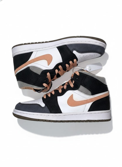 Nike Air Jordan 1 Mid Peach Mocha Shoes For Man White Black Pink Shoes DH0210-100