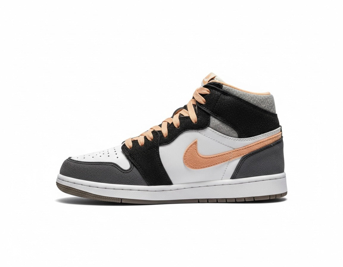 Nike Air Jordan 1 Mid Peach Mocha Shoes For Man White Black Pink Shoes DH0210-100