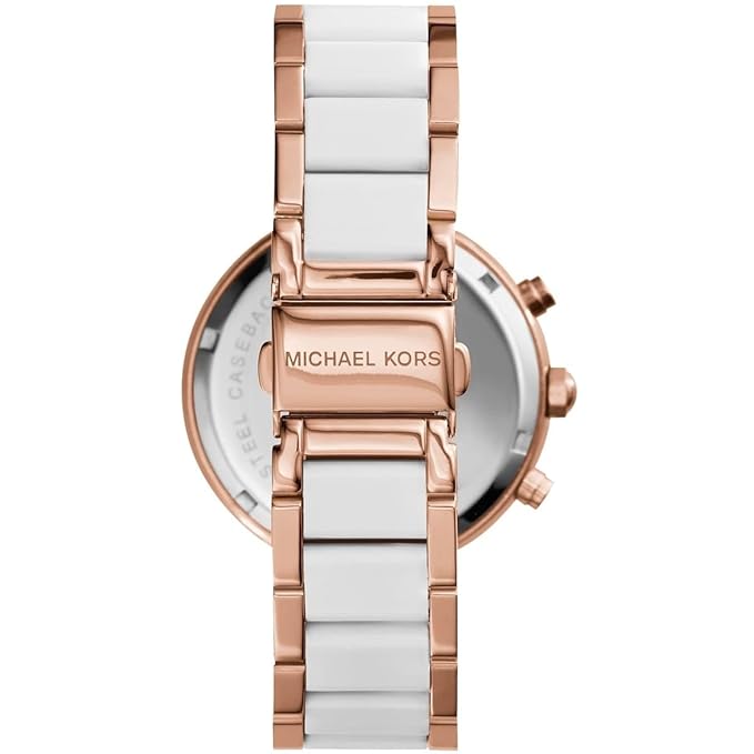 MK Parker Chronograph White Womens Watch For Girl Or Woman MK-5774 Diwali Festive Sale