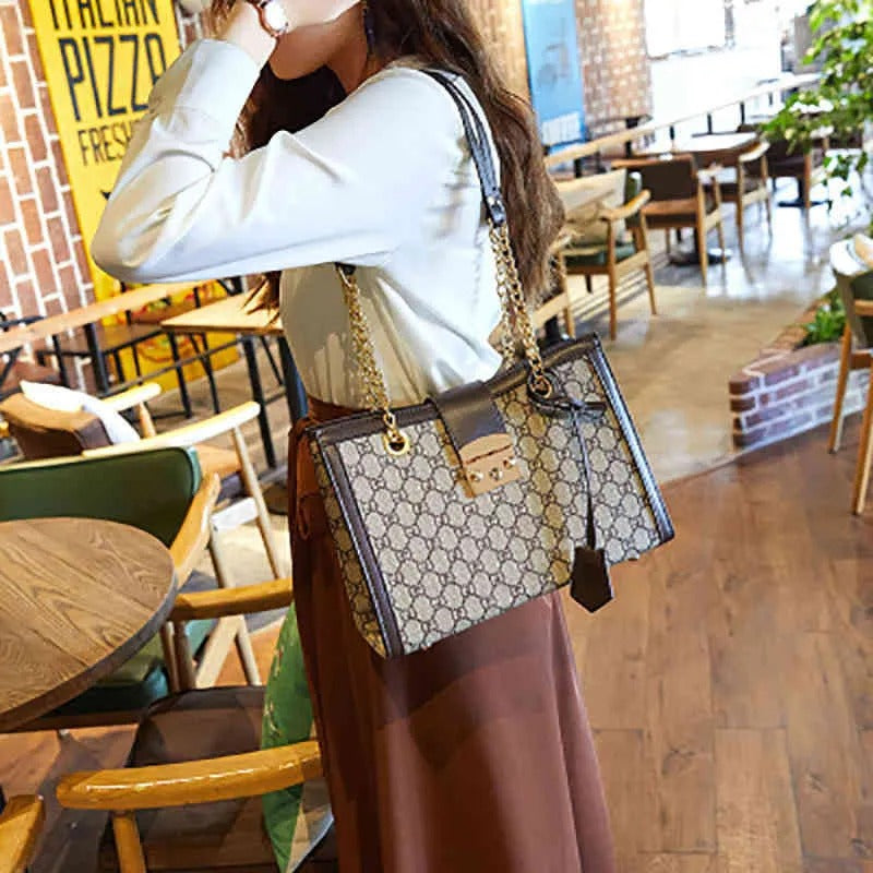 Gucci Trending Tote GG Coated Bag For Women’s Or Girls- Best For Travelling And Outdoor Party bag GC-7985-WBG