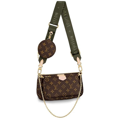 LOUIS VUITTON Cross Body Handbag In Stunning Brown In Checks Pattern Brown Color Belt Women's Or Girls Bag Along with sling- Stylist Daily Use Bag LV-2874