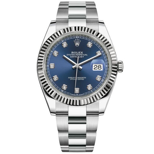 Rolex Datejust 41 Blue Dial Oyster Bracelet Men's Watch-RLX-5307