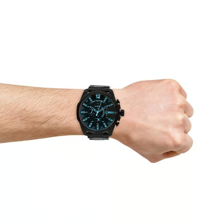 Diesel Mega Chief Chronograph Full Black Dial Men's Watch For Man DZ-8013