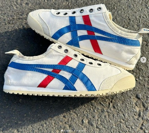 Onitsuka Tiger MEXICO White Blue Red 66 Slip-On Sneakers Casual Shoes For Man And Boys MEX0143